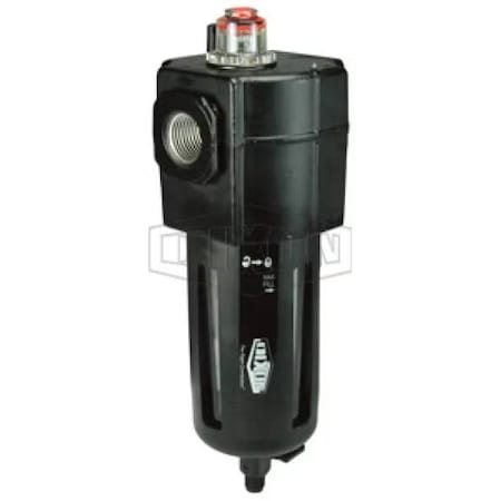 Dixon 1 Series Standard Micro-Fog Lubricator with Transparent Bowl, 1/2 in Port, 154 SCFM Flow Rate, 150 p L74M-4