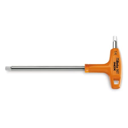Beta SAE T-Handle Hex Key Hex Key, 5/32 in Tip Size, 5 1/2 in Long, 2 1/2 in Short 96T INOX