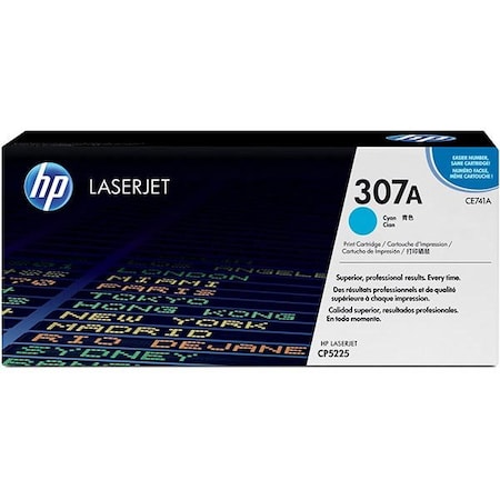 Hp 307A (CE741A) Cyan Original LaserJet Toner Cartridge (7,300 Yield) CE741A