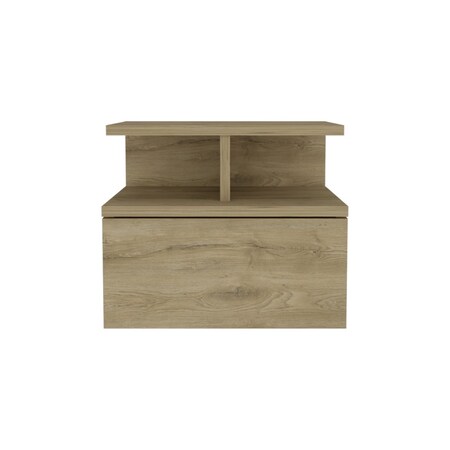 Homeroots 12" Beige Wood One Drawer Nightstand 529080