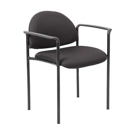 Zoro Select Guest Chair, Black Seat, Black Back, 24" W 22-1/2" L 30-1/4" H, Fixed, Fabric Seat 36FK03