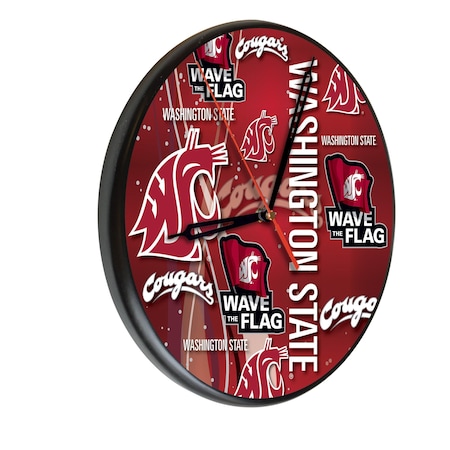 Holland Bar Stool Co Washington State University 13" Solid Wood Clock WClkPBlkWashSt