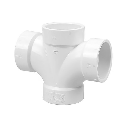 Thrifco Plumbing 2" PVC DWV Double Sanitary Tee (ALL HUB) 6752186