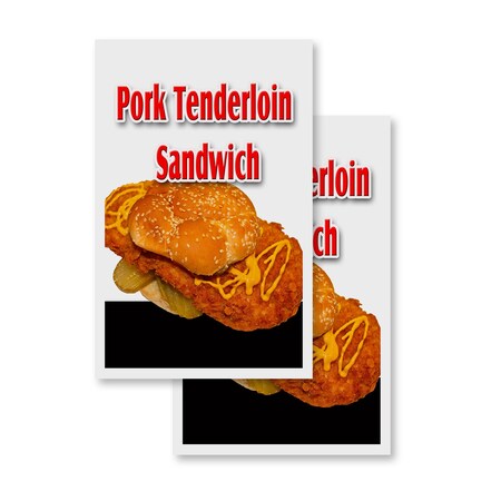 Signmission Pork Tenderloin Sandwich, Vinyl Decals Only 24 Inch x 36 Inch, Vinyl Decal, 2PK DSB-2436-2PACK-Pork Tenderloin Sandwich