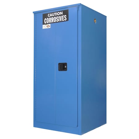 Securall Acid/Corrosive Storage Cabinet, 60 Gallon, 2 Shelves, 34 in W x 65 in H x 34 in D, Blue C260