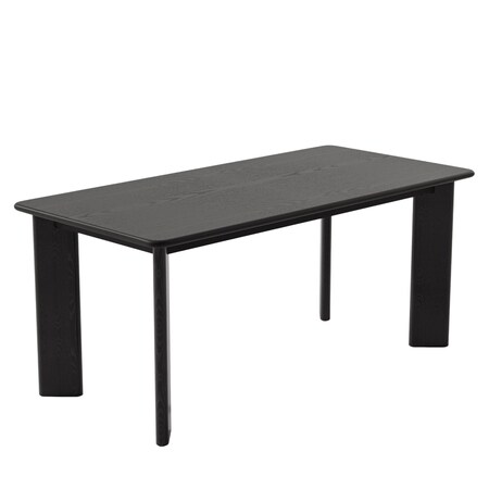 Homeroots 66" Black Solid Wood Dining Table 712854