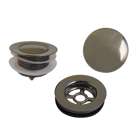 Kingston Brass Toe Touch Tub Drain Trim Kit with Overflow Plate, Antique Nickel VTDETRIMAN