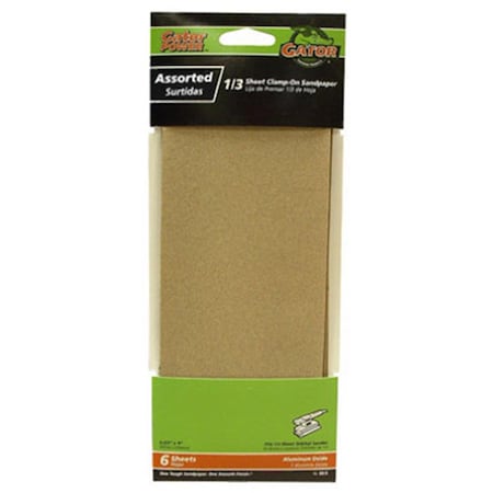 Gator Finishing 5045 3 x 9 in. Assorted Grits Sandpaper, 6PK 216028