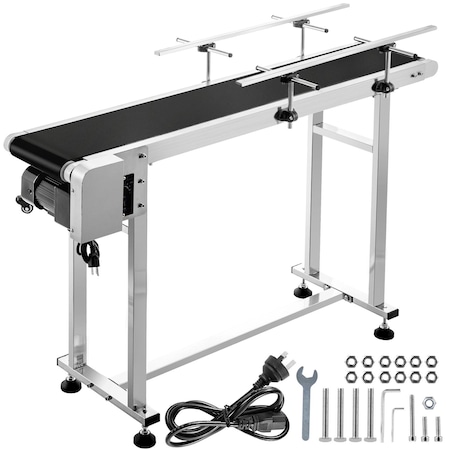 Vevor Belt Conveyor PVC Conveyor Belt59x 15.7-Inch, Motorized Conveyor w/ Guardrails SM110V15040