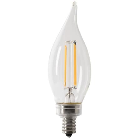 Feit Electric LED Bulb, Decorative, Flame Tip Lamp, 60 W Equivalent, E12 Lamp Base, Dimmable CFC60/950CA/FIL/6
