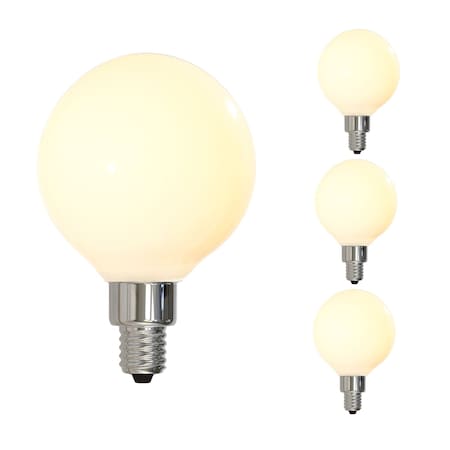 Bulbrite 4WLED G16 2700K FILAMENT E12 MILKY FULLY COMPATIBLE DIMMING, 4PK 862894