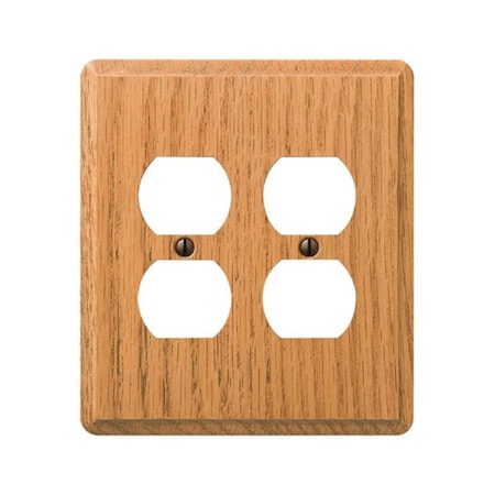 Amerelle 901DDL Contemporary 2 Duplex Outlet Wall Plate Light Oak 3500816