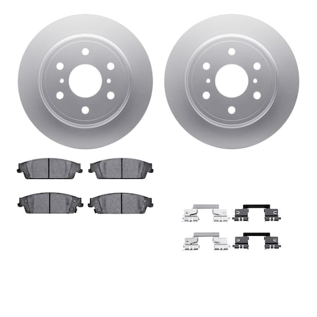 Dynamic Friction Co DFC GEOSPEC Coated Rotors with 5000 Brake Pads - Ceramic and Hardware 4512-48134