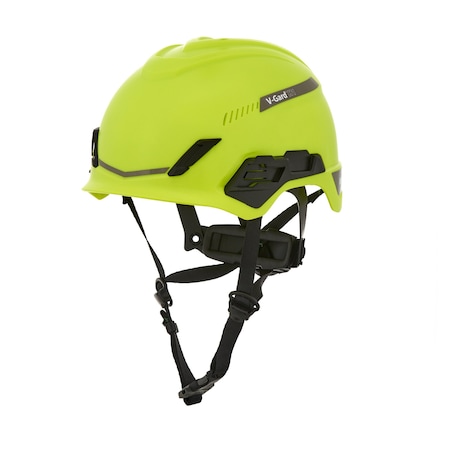 Msa Safety V-Gard H1 Safety Helmet, Trivent, Fas-Trac III Pivot, ANSI, EN12492, Class C, Hi-Vis Yellow 10194788