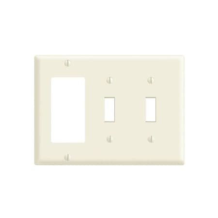 Leviton Combination Wallplate, Standard Size, Gang 3, Light Almond 80421-T