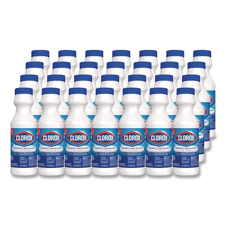 Clorox Concentrated Regular Disinfecting Bleach, Unscented, 11 oz Bottle, 28PK 32436