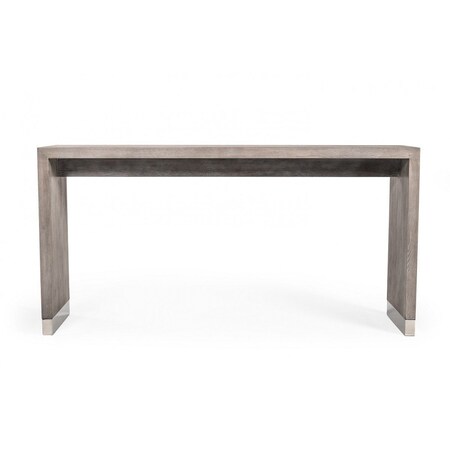 Homeroots 71" Grey Elm Rectangular Manufactured Wood Top Fixed Dining Table 482434