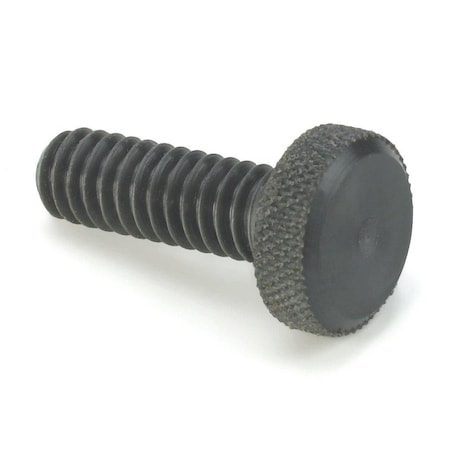 Morton Nylatron Thumb Screw, 1/4in-20 Thread, 3/4in Thread Length, 3/4in Head Dia., 3/16in Head ht., Bla 4714