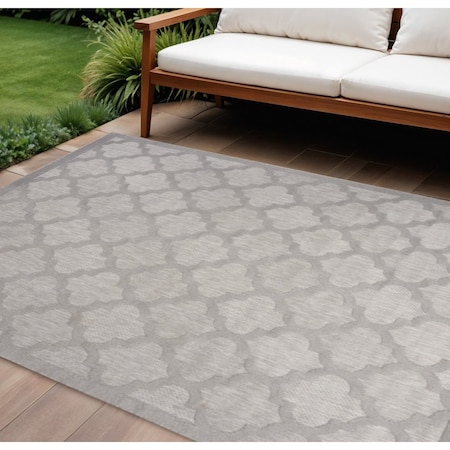 Homeroots 8' X 10' Gray Indoor Outdoor Area Rug 522154
