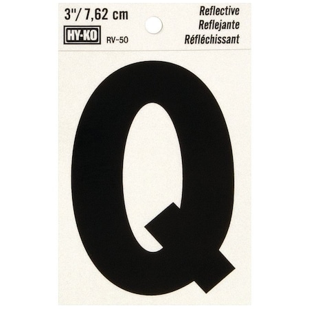 Hy-Ko Letter House Q 3In Refl Blk RV-50/Q