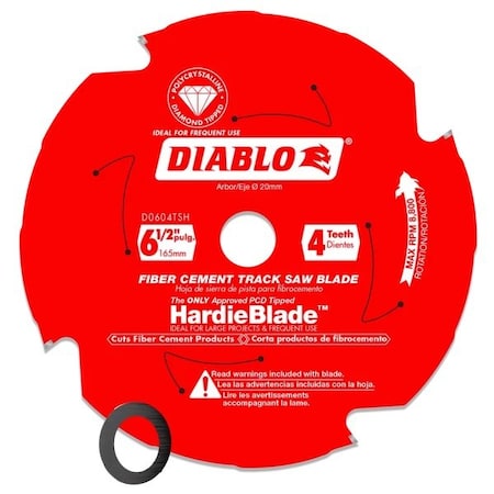 Diablo 6-1/2in. 4-Teeth Track Saw Blade for JamesHardie and Fiber Cement D0604TSH