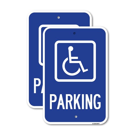 Signmission Parking Handicapped Symbol, 18'' X 24'' 2 Signs, Heavy Gauge Aluminum, 2PK A-1824-2PACK-23477