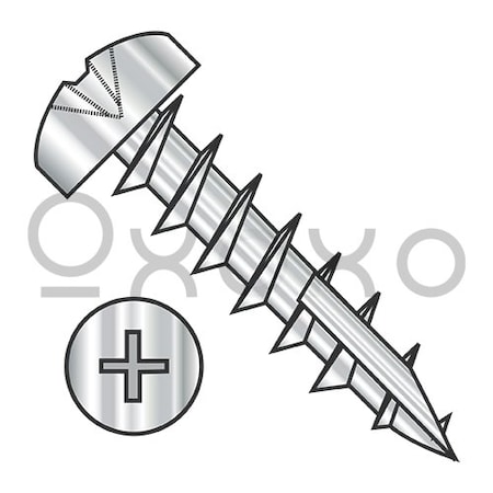 Oxoxo 10-9X1/2 Phillips Pan Deep Thread Screw Type 17 Full Thread 18 8 Stainless Steel, 2000PK 621594