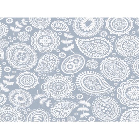 Con-Tact Brand Grip Print 18'' x 4 Ft. Paisley Pewter Non-Adhesive Shelf Liner 04F-C7H8H-06