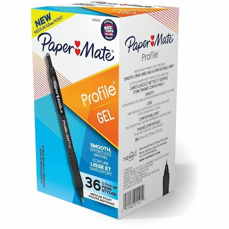 Sanford PAP Profile Retractable Gel Pen, 0.7 mm, Black, 36PK 2095473