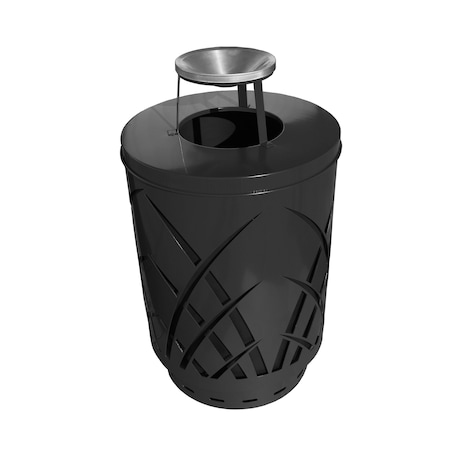 Witt Industries Black Outdoor Receptacle with Sleek Design with Ash Top SAW40P-AT-BK
