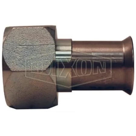 Dixon Straight Hose Fitting, 9/16-18 x 3/8 in Nominal, 37Deg Female SAE/JIC x Weld End Style, Carbon Steel, FMF375