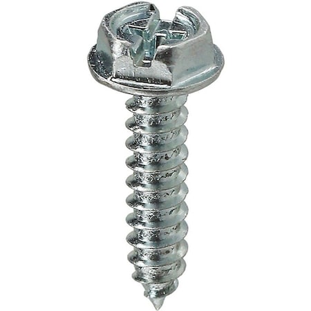 Dottie Sheet Metal Screw, #8 x 1-1/2 in, Zinc Plated Steel Flange Hex Head 100 PK HWSMS8112