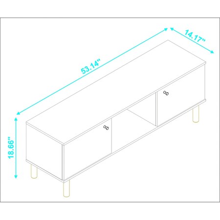 Homeroots Iko White Modern TV Stand Media Center with Cabinets 403104