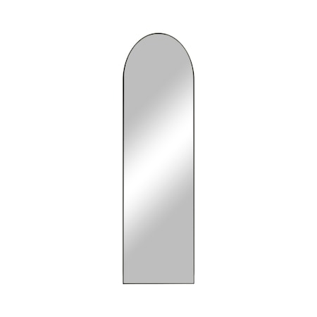 Homeroots 59" Black Aluminum Arch Freestanding Or Wall Mount Framed Full Length Mirror 708752