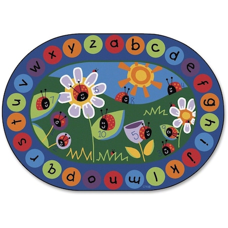 Carpets For Kids 2008 Ladybug Circletime 8.25 ft. x 11.67 ft. Oval Carpet 2008