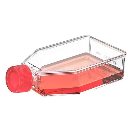 Zoro Select Plastic Flasks, Colorless, PK100 TC-FLSK-75-P