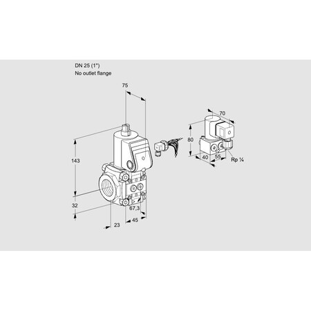 Honeywell Kromschroder Solenoid Gas Safety Valve - VAS125, 500 mbar, IP65, Class A KS88010796