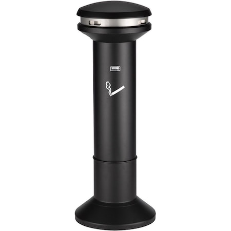 Rubbermaid Commercial Infinity Cigarette Receptacle, 6-11/16 gal., Black FG9W3400BLA