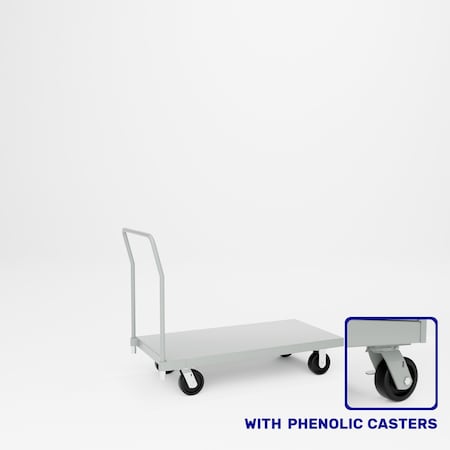Pucel Steel Platform Truck, 24 in W x 48 in D, 8 in Phenolic Casters, Gray PT-2448-8P