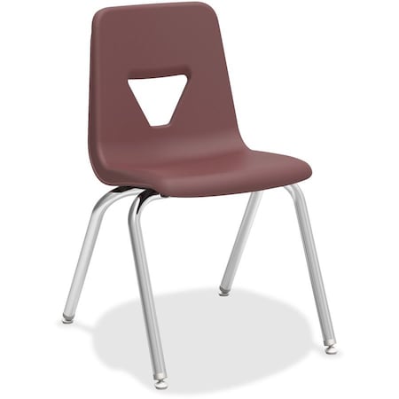 Lorell 18" Stacking Student Chair - Wine - 4/Pack 99892