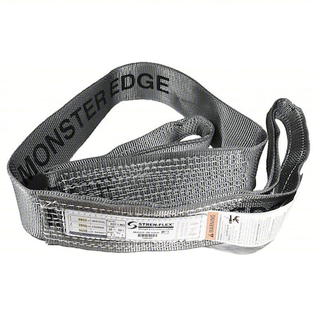 Stren-Flex Web Sling, Flat Eye, 3 ft L, 12800 lb Cap. EEF-1-904ME-03