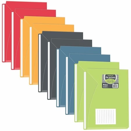 C-Line Products 8-1/2" x 11" Assorted Write-On Poly File Jackets, 10/PK 63160