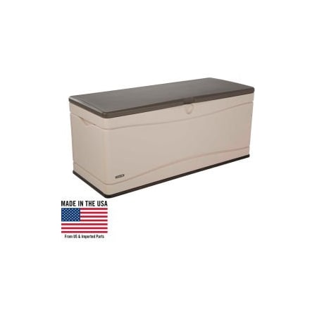 Lifetime Lifetime Outdoor Deck Storage Bench Box 130 Gallon, Sand w/Brown Lid 60012