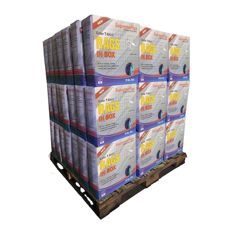 Supremeplus New Color Knit T-Shirt Cleaning Rags, 960 lbs. Pallet, 96 x 10 lbs. Compressed Box, 96PK SP-1469