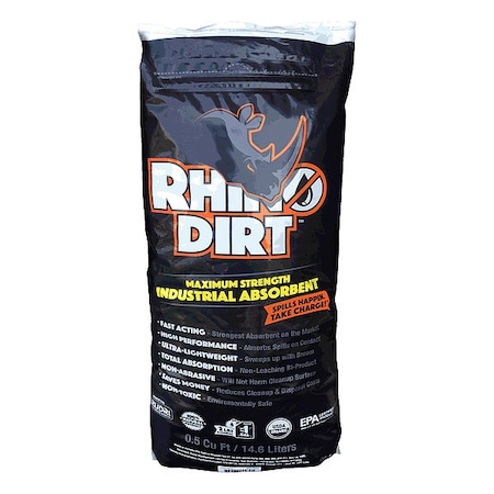 Rhino Dirt Loose Sorbent, 2 gal Absorbed per Package, 4 lb Bag, Not Scented RD-S