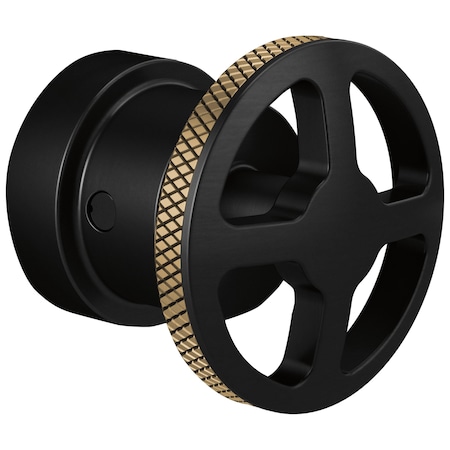 Brizo Litze Sensori Thermostatic Valve Trim Handle Kit, Wheel Matte Black/Luxe Gold HW6632-BLGL