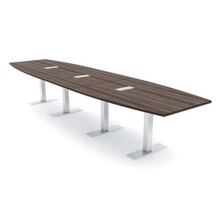Skutchi Designs 16 Person Conference Table With Power Unit | 16' Boat Table | Harmony Series HAR-BOT-48X192-T-H3041-ESIL