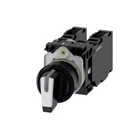 Siemens Selector switch, illuminable, 22 mm, round, plastic, white 3SU1100-2BL60-1LA0-ZY11
