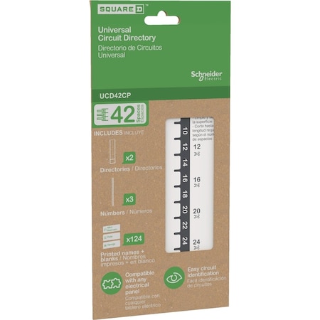 Square D 42-Space Universal Circuit Directory for Load Centers UCD42CP