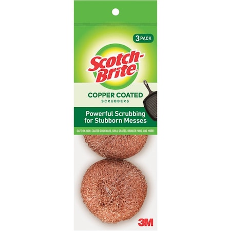 Scotch-Brite Copper Coated Scouring Pad, 3PK 213C
